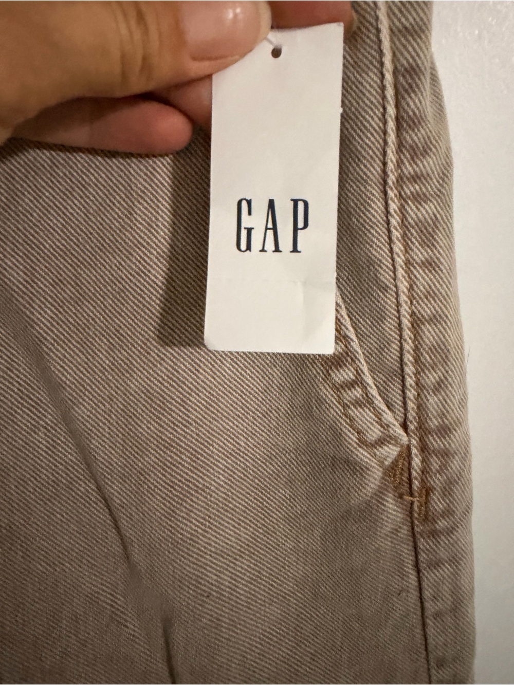 GAP Women’s Wide-Leg Denim Drawstring Pants in Taupe - Picture 5 of 8